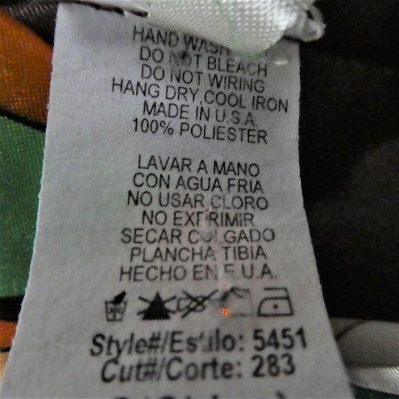 Vintage Famosa Top Satin Sleeveless Paisley 70s Mock Tie Psychedelic USA Small - Picture 6 of 6